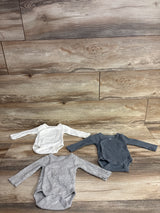 Cloud Island Kimono Long Sleeve Bodysuits 3pk Grey sz Newborn