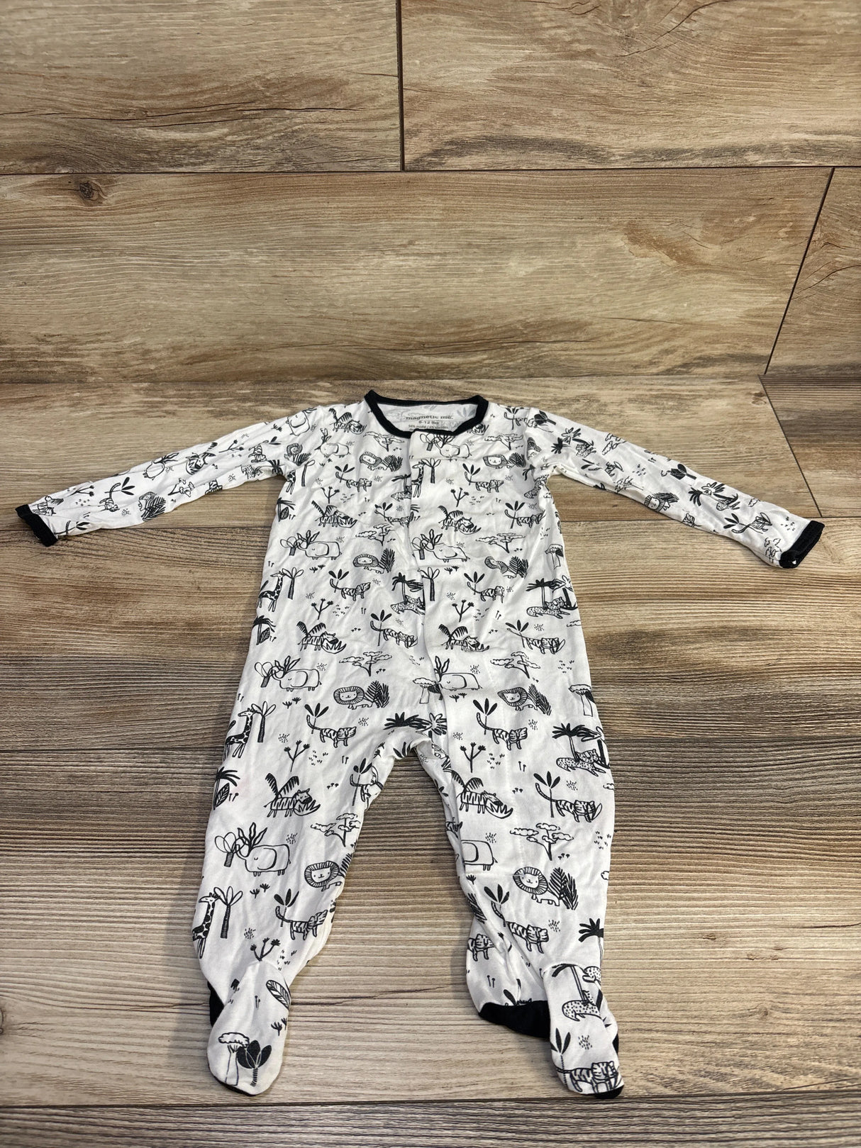 Magnetic Me Animal Safari Footie White sz 0-3m