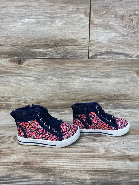 OshKosh Navy Glitter Accent High Top Sneakers sz 5c - Me 'n Mommy To Be