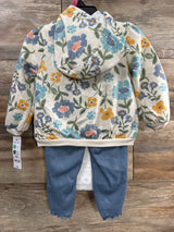 NEW Child Of Mine 3pc Floral Hoodie Set White sz 18m