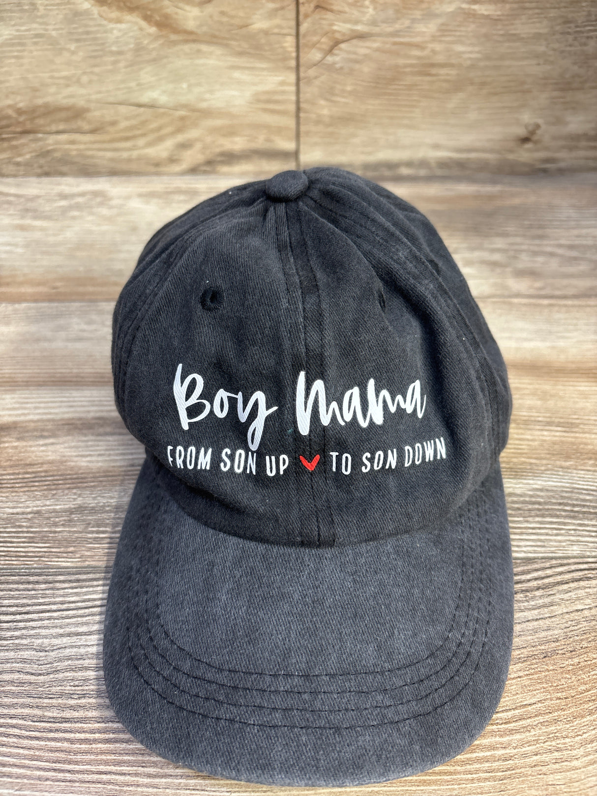 'Boy Mama From Son Up To Son Down' Denim Maternity Cap Grey One Size