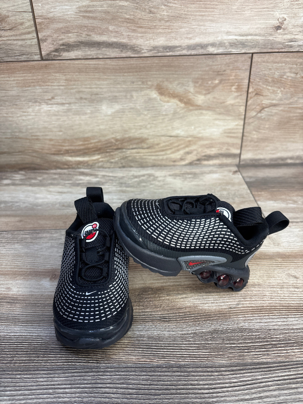 Nike Air Max DN TD 'Black Metallic Silver Red' Sneakers sz 5c