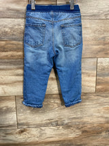 Old Navy Plaid Lined Relaxed Slim Jeans Blue sz 2T