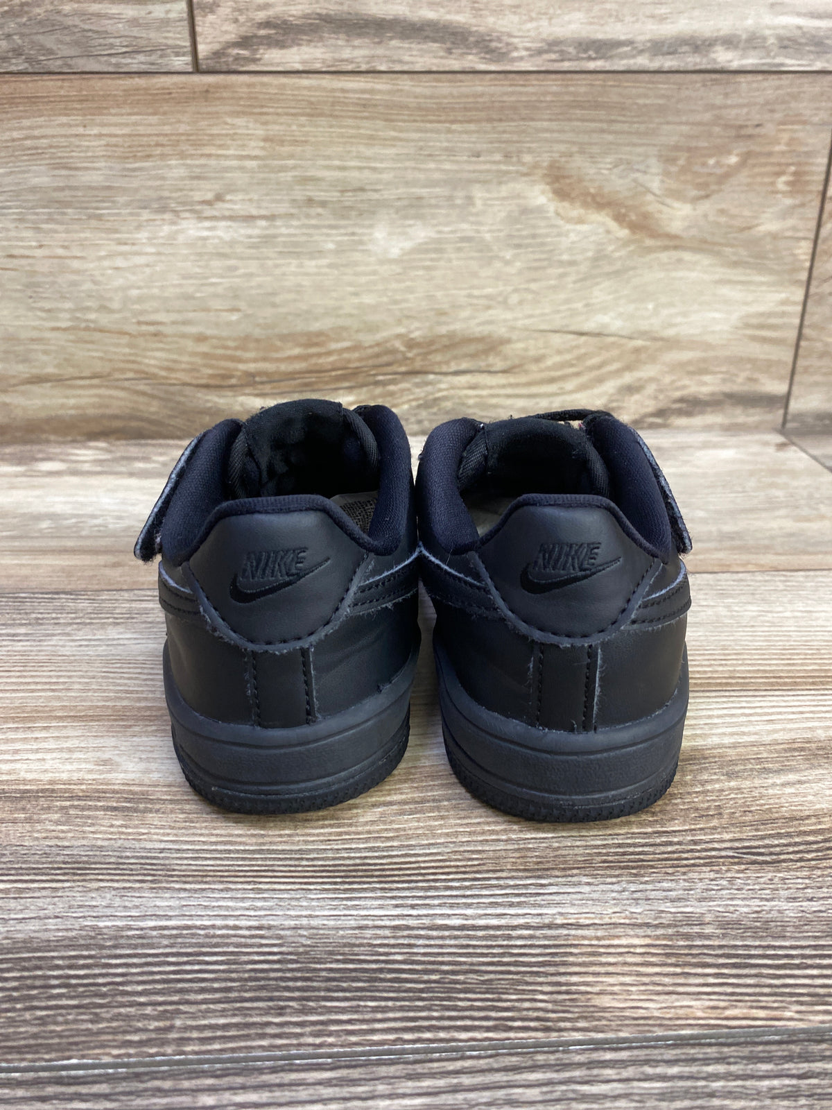 Nike Force 1 Low EasyOn PS 'Triple Black' Sneakers sz 11c