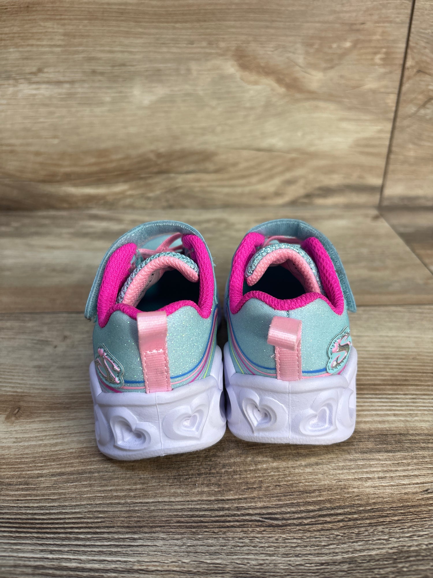 Sketchers Heart Light Up Retro Sneakers Blue sz 5c