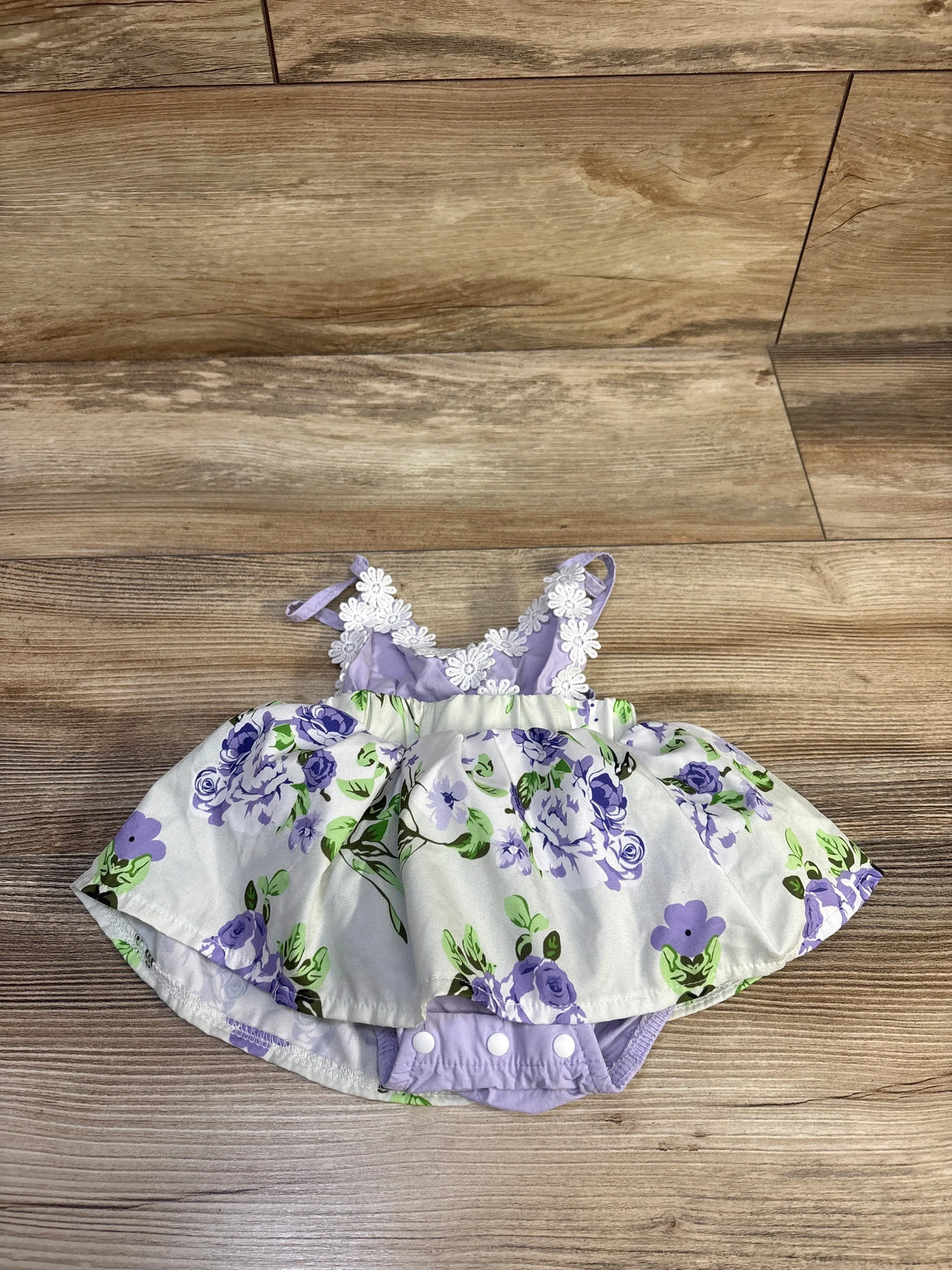 Shein Floral Bodysuit Dress Purple sz 3-6m