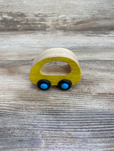 B. Toys Mini Wooden Car Free Wheee-lees – Green Car