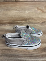 Vans Slip-On V Glittery Shoes Grey sz 7c