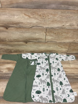 Yoofoss 2pk Long Sleeve Sleep Sacks Green sz 0-6m