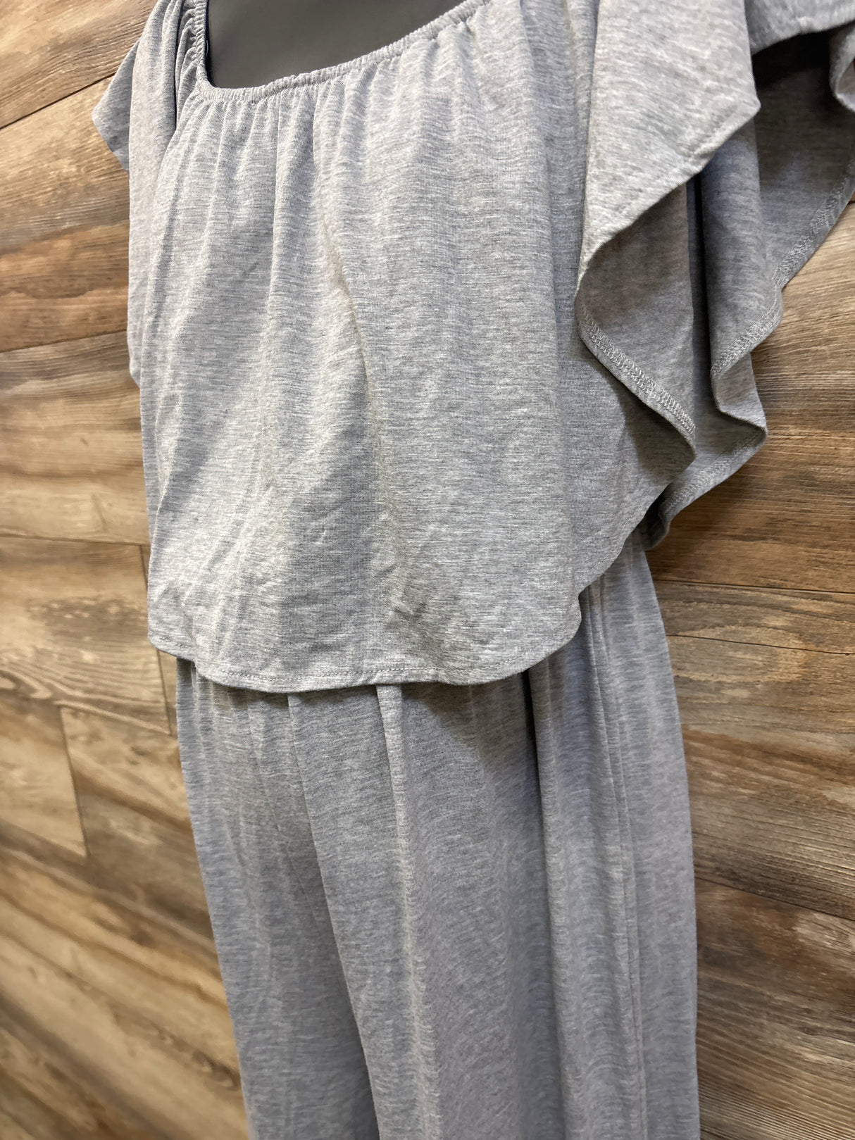 NEW Cupshe Maternity Short Sleeve Off-the-Shoulder Jumpsuit Grey sz Large