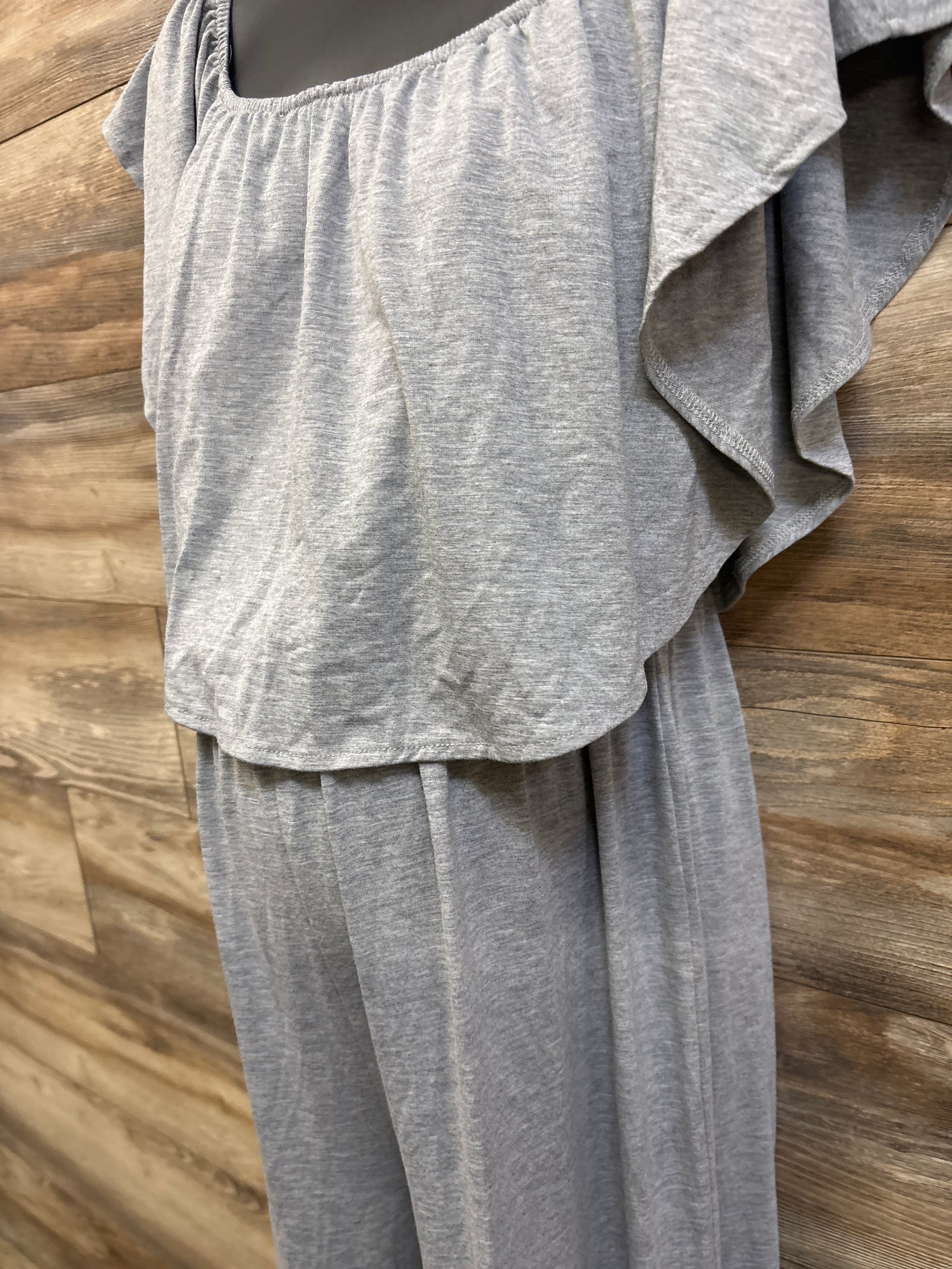 NEW Cupshe Maternity Short Sleeve Off-the-Shoulder Jumpsuit Grey sz Large