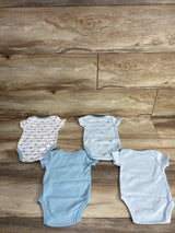 Le Top Bebe 4pk Truck Bodysuit Set Light Blue sz 0-3m