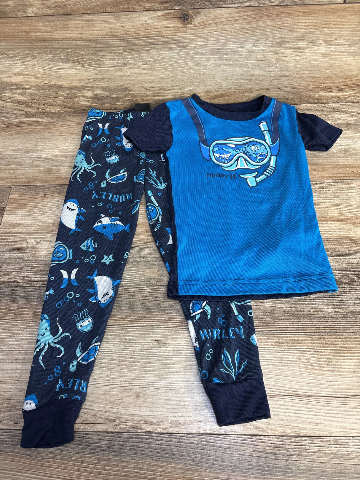 Hurley 2pc Pajama Set Blue sz 4T - Me n Mommy To Be