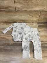 Disney Baby 2pc Dumbo Kimono Shirt & Pants Set Grey sz 0/3m