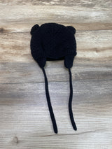 Baby XHW Kids Knit Hat w/ Earflaps Black Sz S