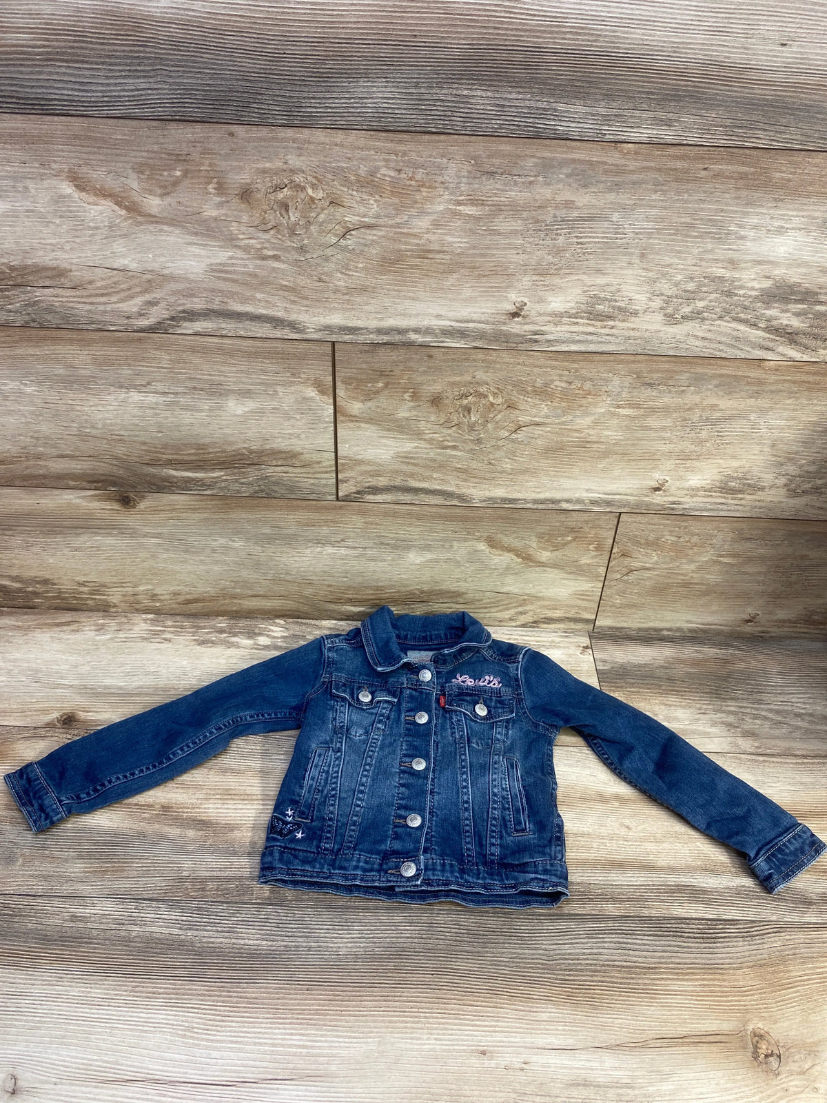 Levi's Embroidered Button-Up Denim Jacket Blue sz 4T