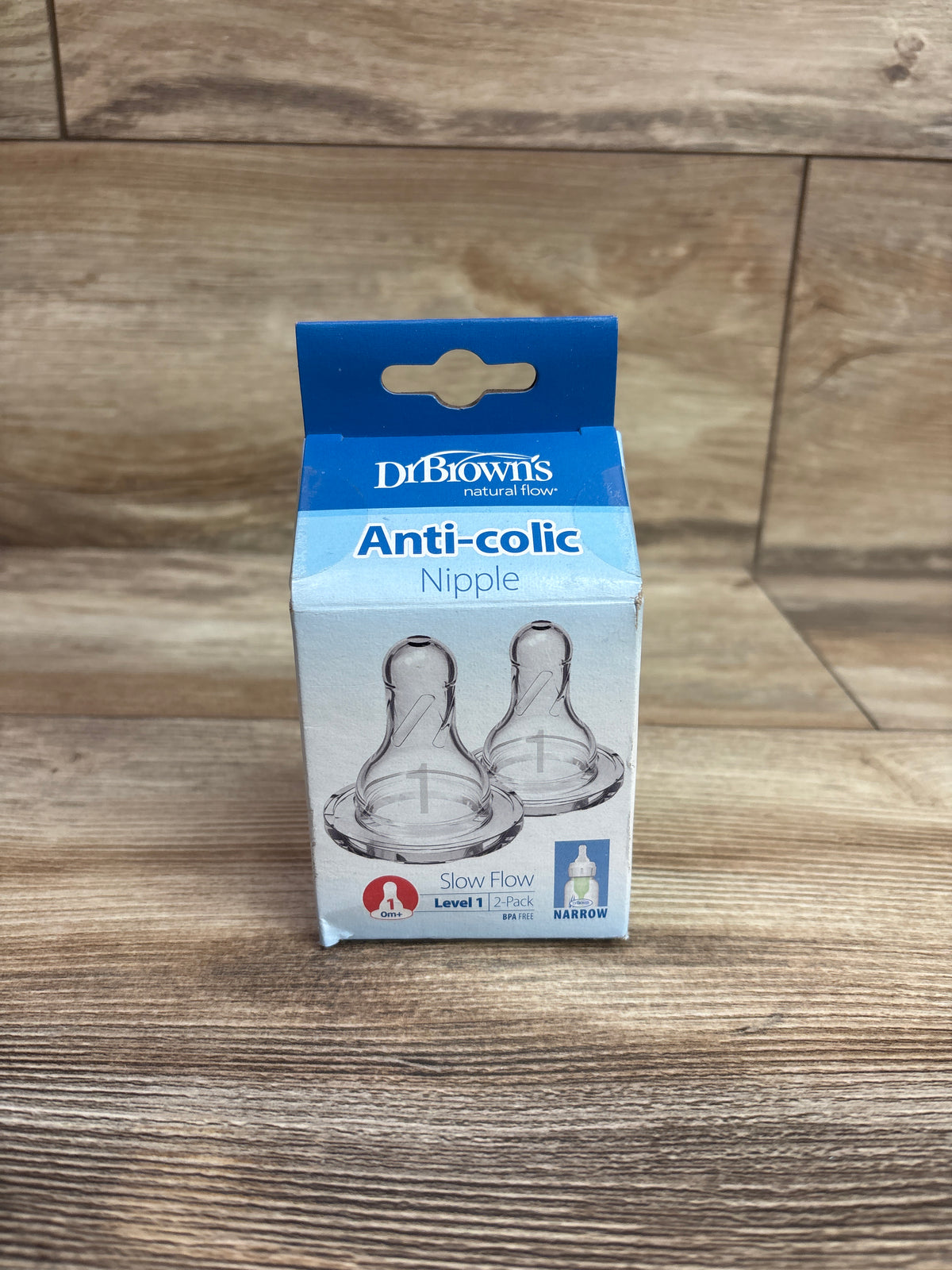 NEW Dr Brown's Level 1 Narrow Baby Bottle Silicone Nipples, Slow Flow 2pk