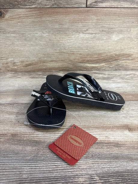 NEW Havaianas Flip Flops Beach & Surf Black sz 10c - Me n Mommy To Be