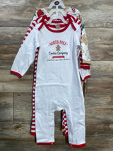 NEW Touched by Nature 3pk Christmas Coveralls White/Red sz 18m