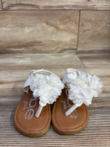 Bebe Chiffon Flower Sandal White sz 7c
