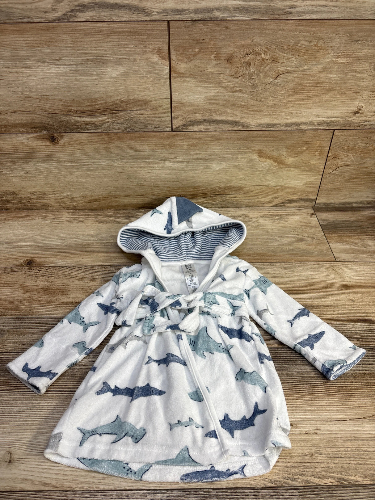 Just One You Shark Print Robe White sz 0-9m