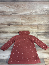 Old Navy Long-Sleeve Hooded Sweatshirt Dress Heart Print Red sz 5T