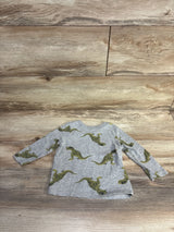Old Navy Long Sleeve Dinosaur Print Shirt Grey sz 12-18m