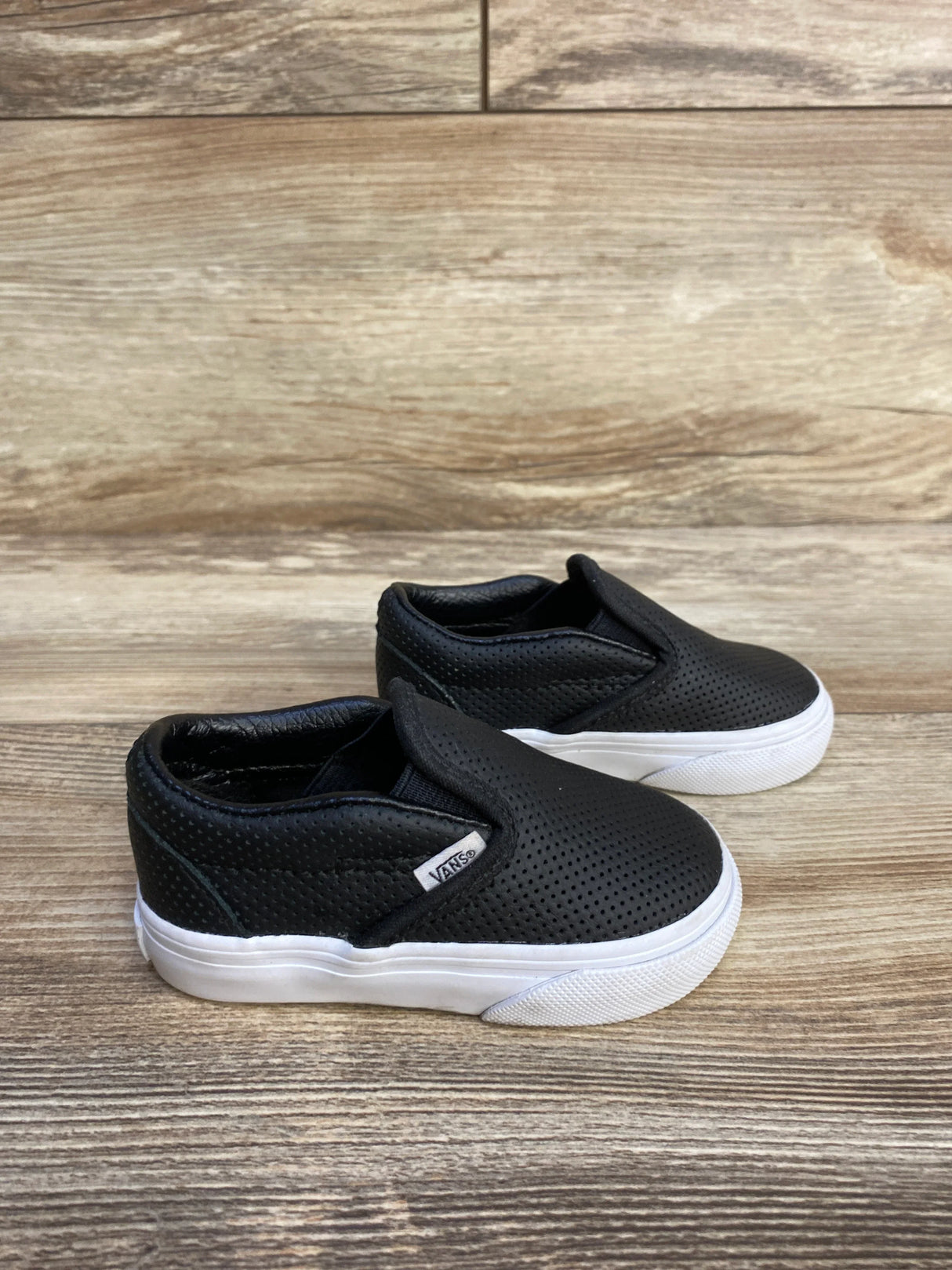 Vans Toddler Slip On V - Perforated Black sz 4c - Me n Mommy To Be
