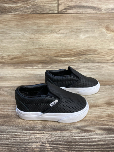 Vans Toddler Slip On V - Perforated Black sz 4c - Me n Mommy To Be