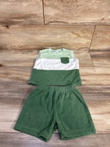 Pl Baby 2pc Terry Tank Top & Shorts Set Green sz 12m
