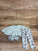 Disney Baby 3pc Stitch Peplum Sweatshirt & Ribbed Pants Set Blue sz 18m