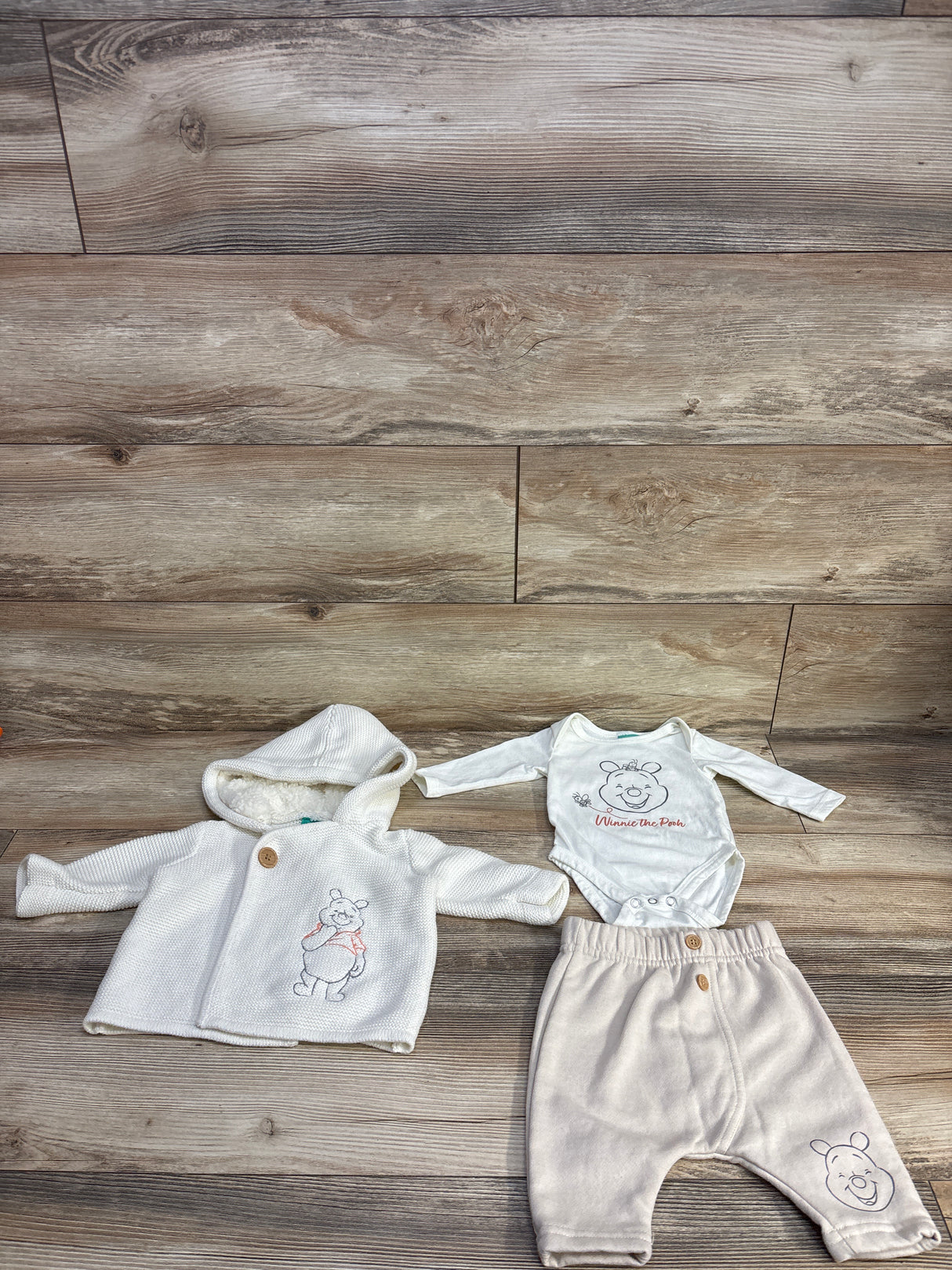 Disney Baby 3pc Winnie the Pooh Jacket Set Cream sz 3m