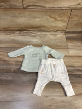 Carter's 2pc Shirt & Pants Set Mint Green sz Preemie