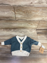 NEW Grayson Collective Knit Button Up Sweatshirt Green sz 0-3m