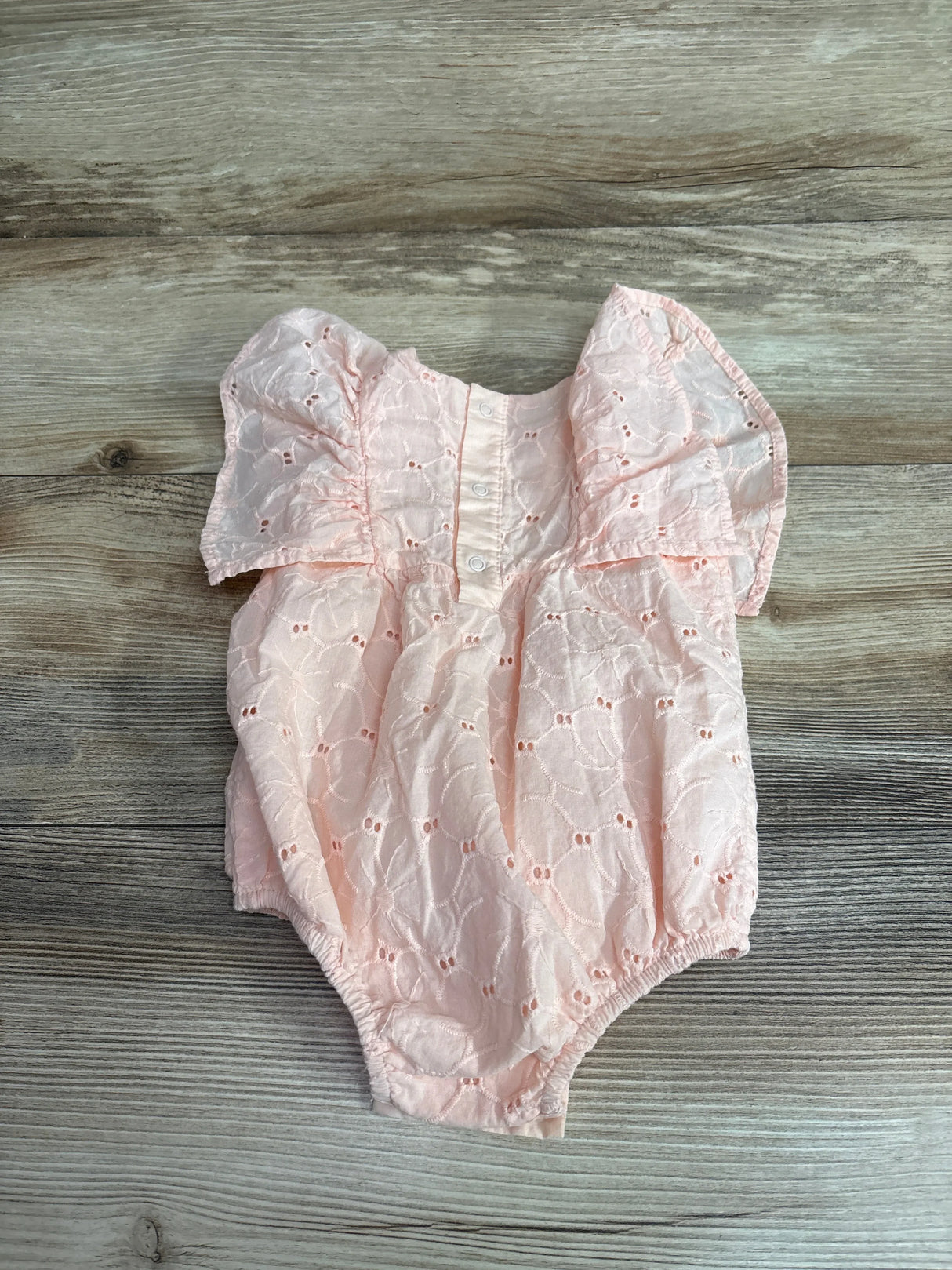 Cat & Jack Eyelet Bubble Romper Blush sz 3-6m