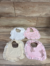 4pk Cotton Gauze Bibs Pink