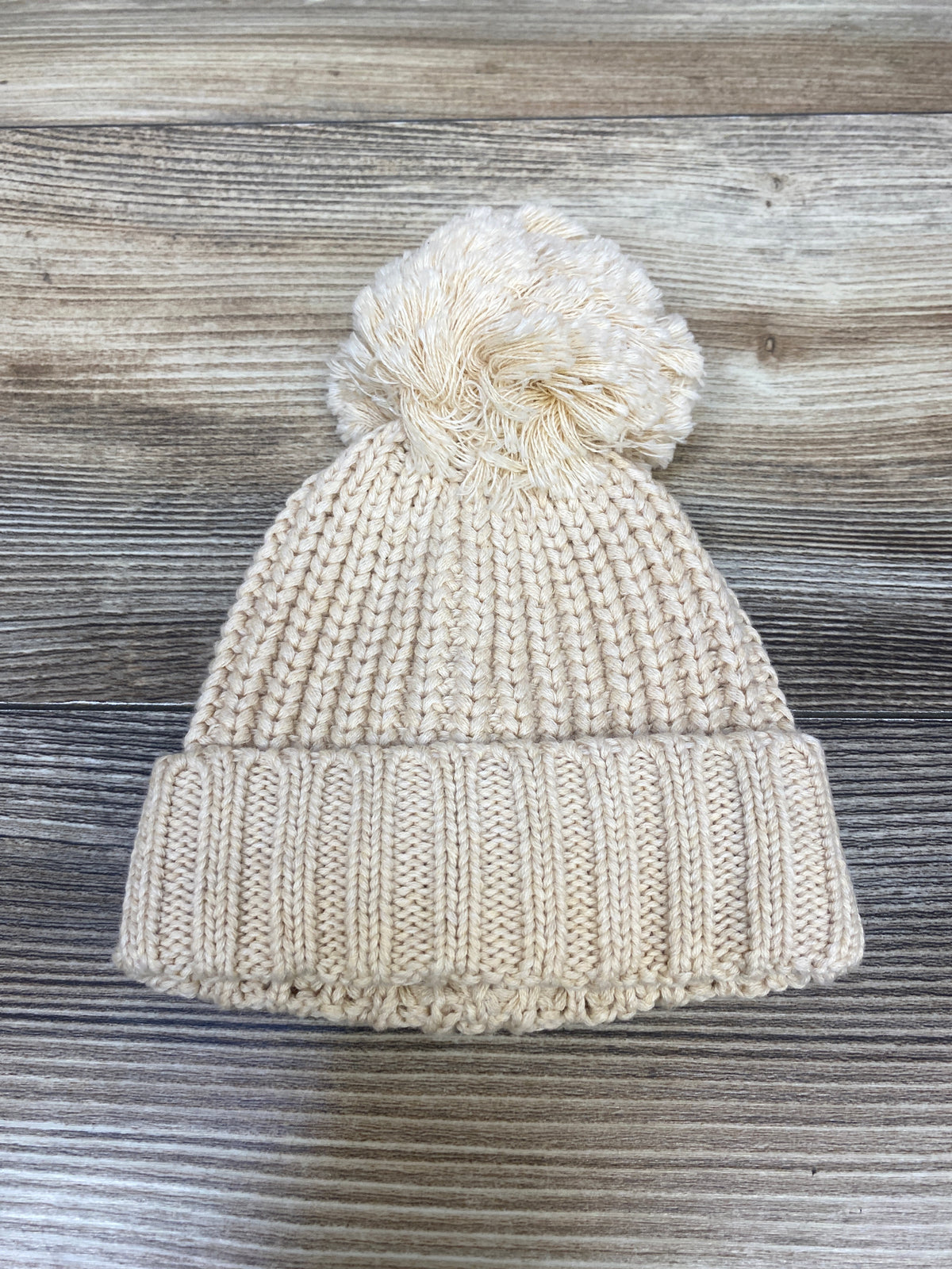 Miann & Co Chunky Knit Pom-Pom Beanie Cream sz 0-3m
