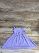 Ribbed Flutter Sleeve Dress Purple sz 2-3T