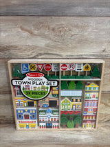 NEW Melissa & Doug Wooden Town Play Set With Storage Tray