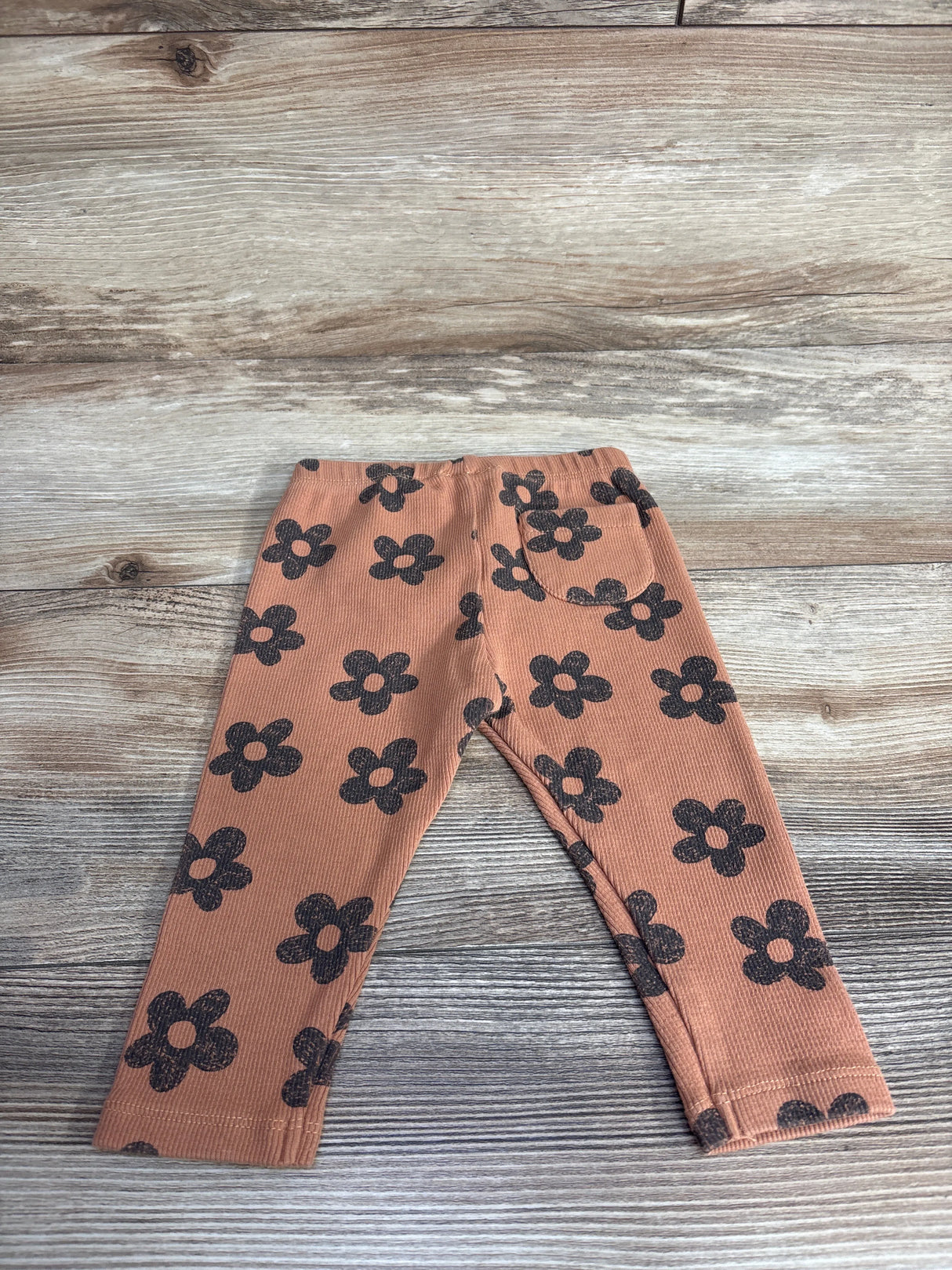 Zara Ribbed Floral Pants Brown sz 6-9m