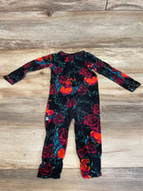 Bums & Roses Floral Footless Sleeper Black sz 9-12m