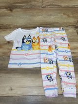 Bluey 2pc Pajama Set White sz 4T