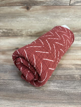 Itzy Ritzy Breastfeeding Boss - Muslin Swaddle Blanket in Rust Mudcloth