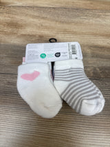 NEW Child Of Mine 6pk Crew Socks White/Pink sz 0-6m