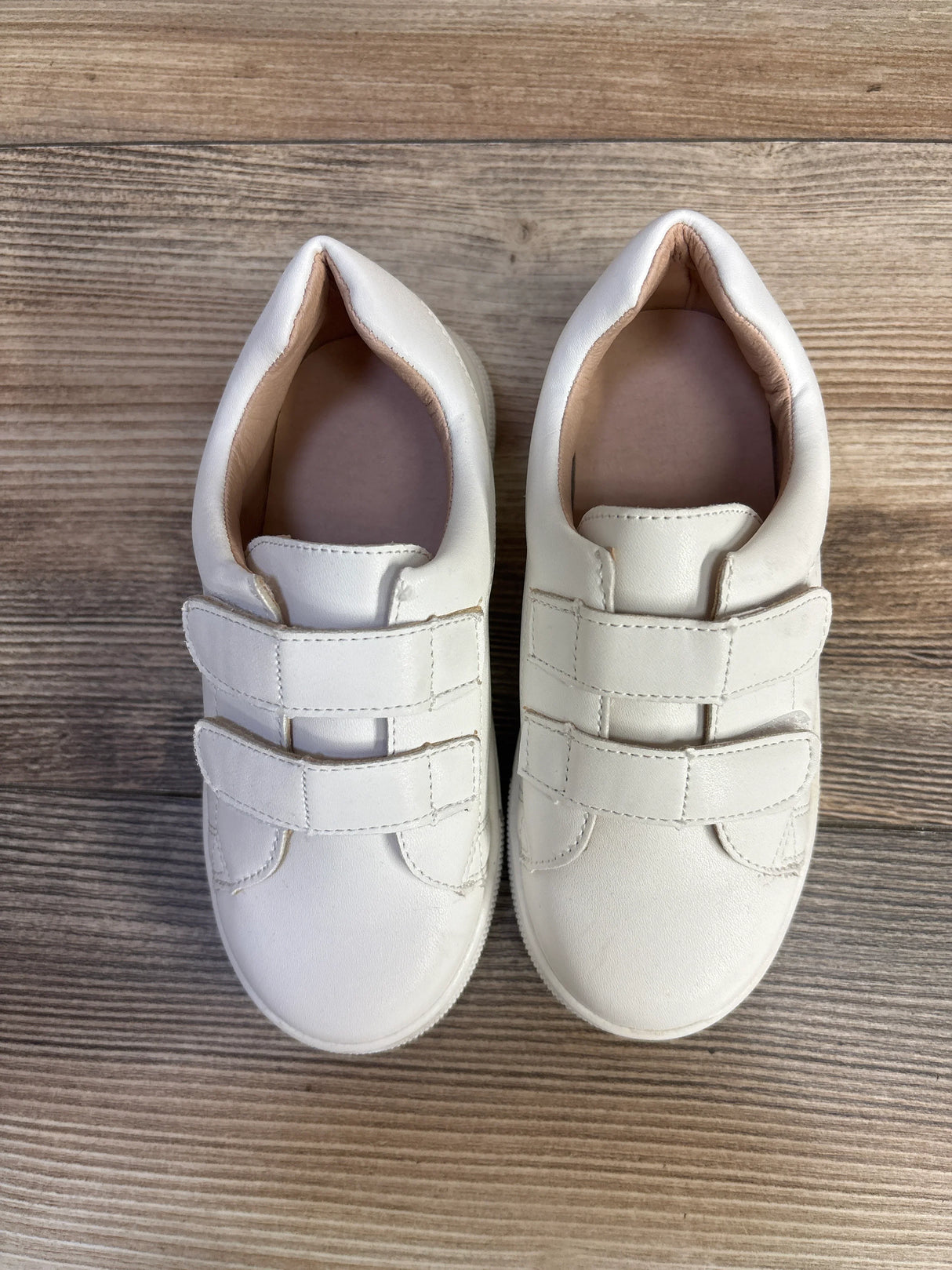 Double-Strap Casual Sneakers, White sz 10c