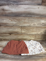 Konssy 2pk Fitted Muslin Bassinet Sheets Rust/White 32"x16"