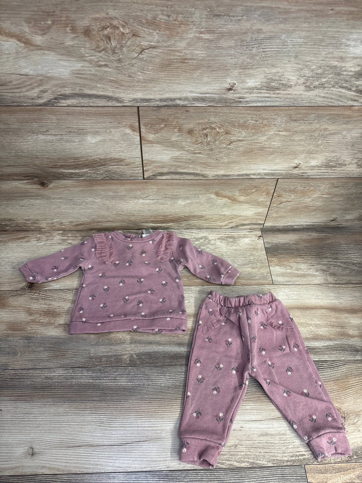 Nicole Miller 2pc Floral Sweatshirt & Joggers sz 6-9m