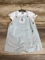 NEW Absorba 2pc Shirt & Striped Shortall Blue/White sz 3-6m