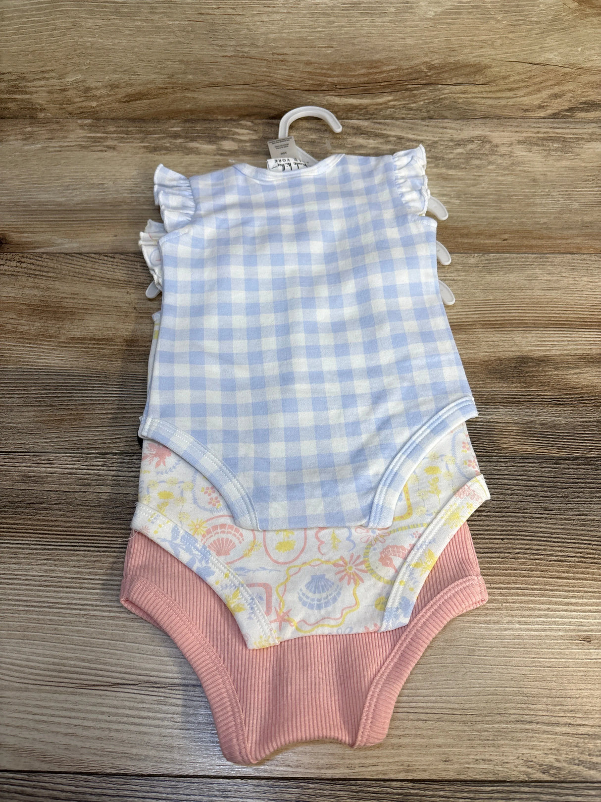 NEW Nicole Miller 3pk Bodysuit Set Peach sz 3-6m