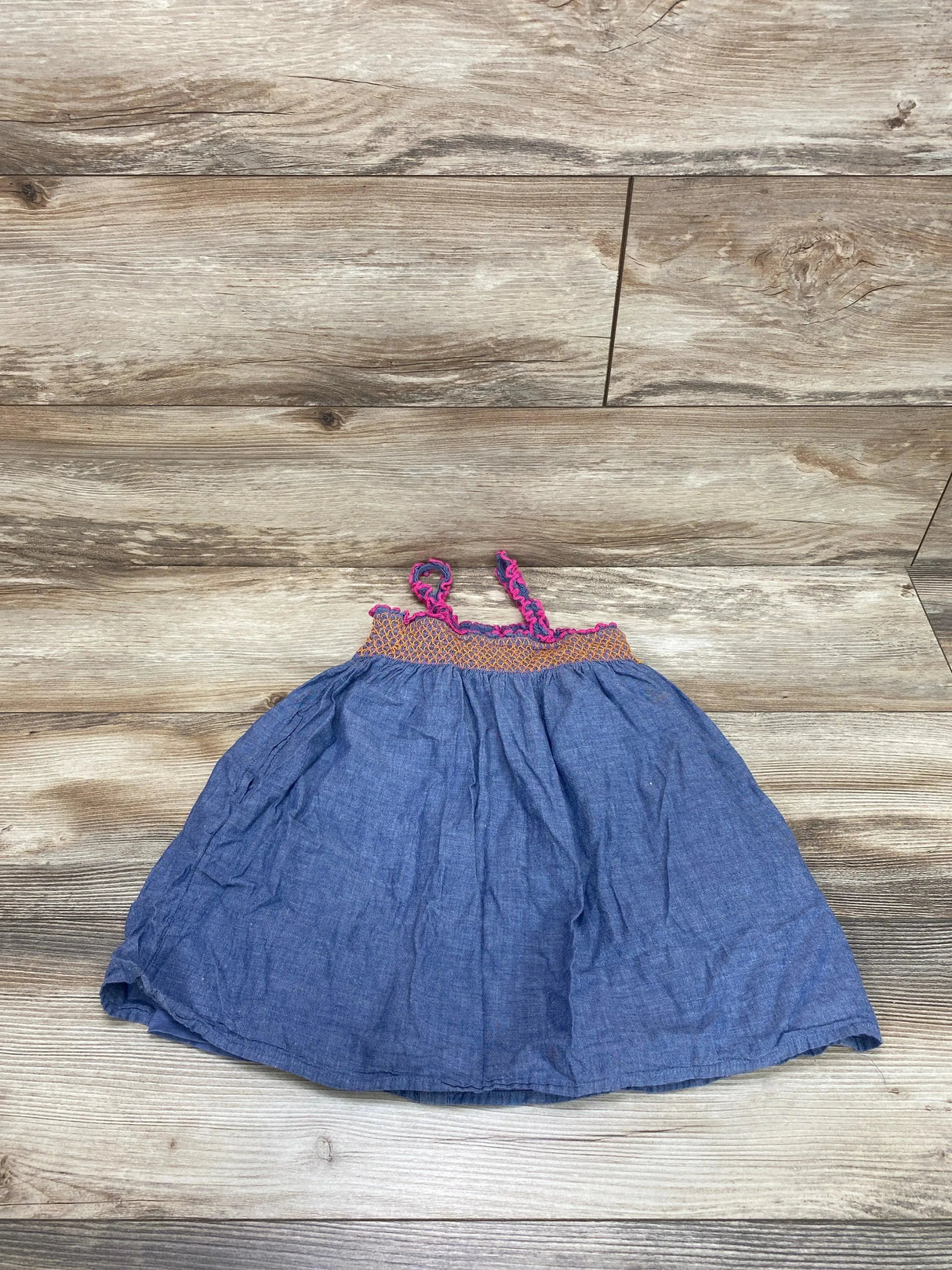 Cat & Jack Blue Chambray Smocked Dress sz 4T - Me 'n Mommy To Be